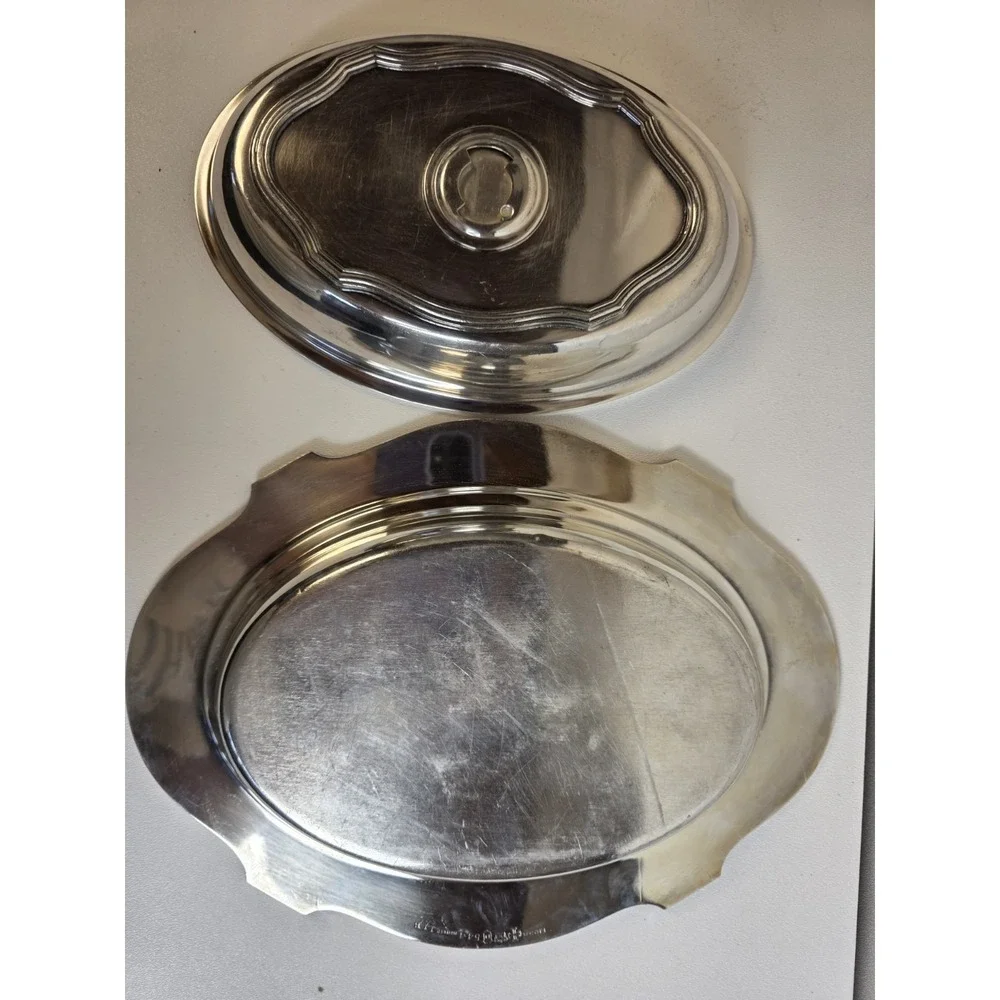 Vintage Sheffield Silverplated Tray Two Piece 544 11b‎